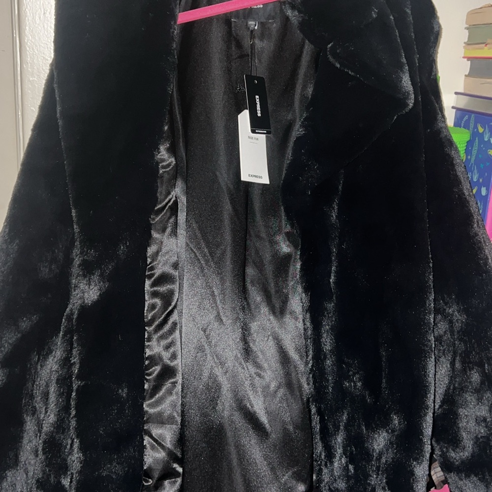 Express Black Faux Fur Jacket